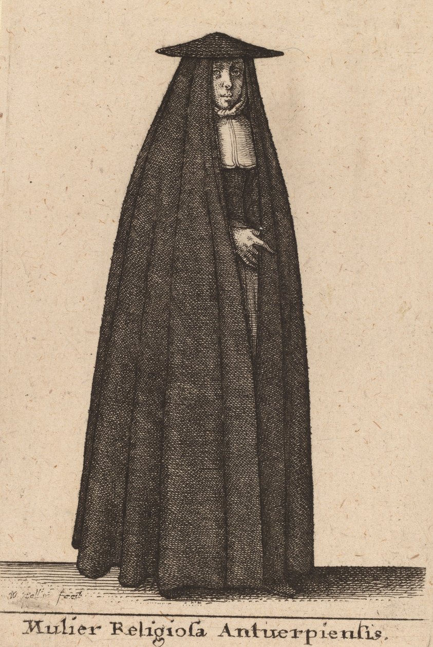 एंटवर्प की धार्मिक महिला. द्वारा Wenceslaus Hollar