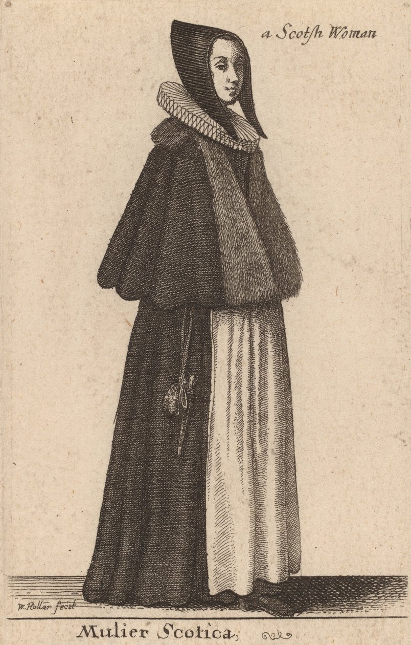 एक स्कॉटिश महिला। द्वारा Wenceslaus Hollar