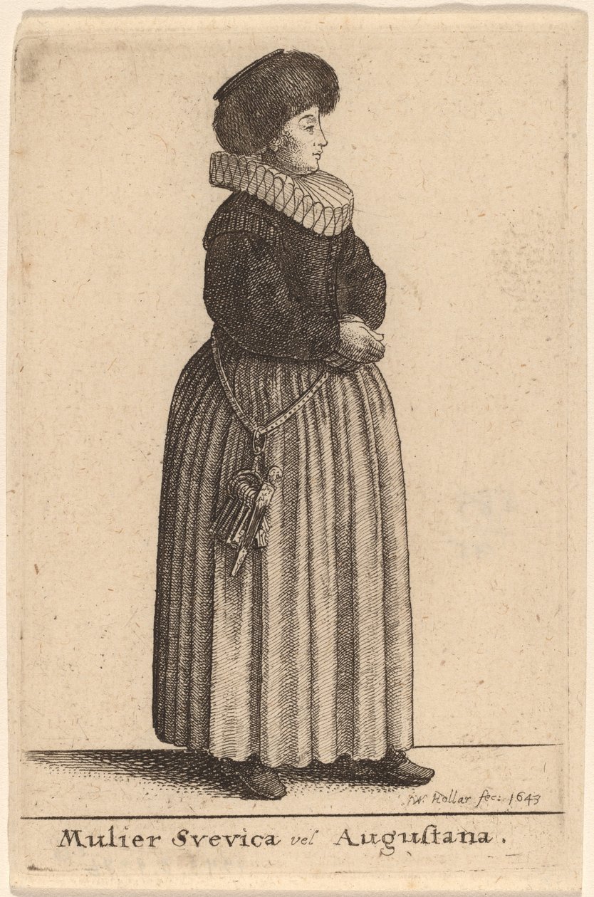 एक स्वीडिश या ऑगस्टान महिला द्वारा Wenceslaus Hollar
