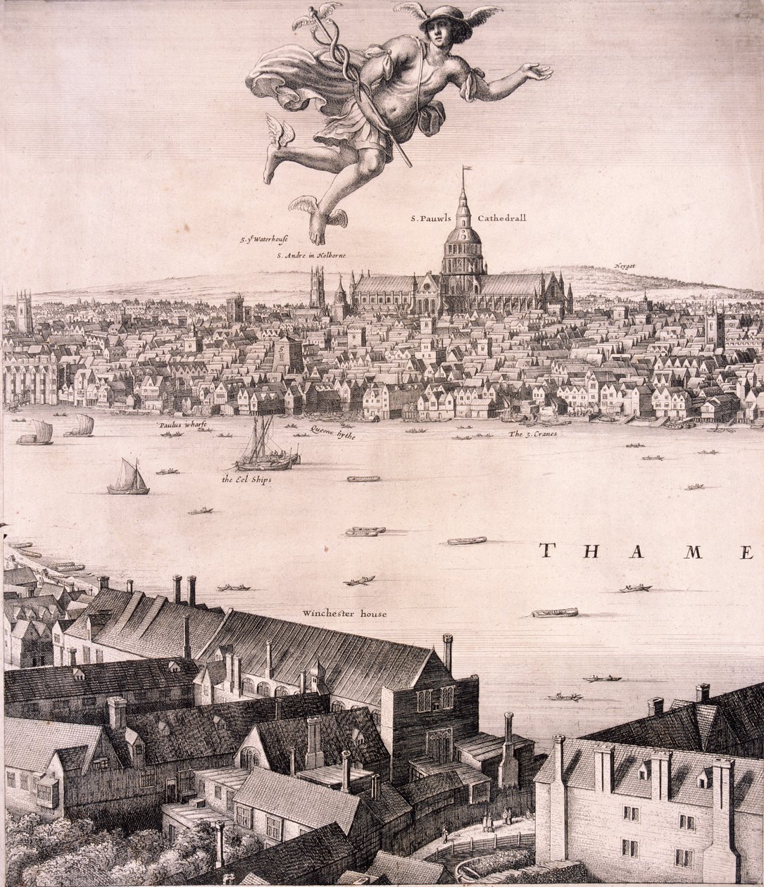 लंदन का विहंगम दृश्य, c1670 द्वारा Wenceslaus Hollar