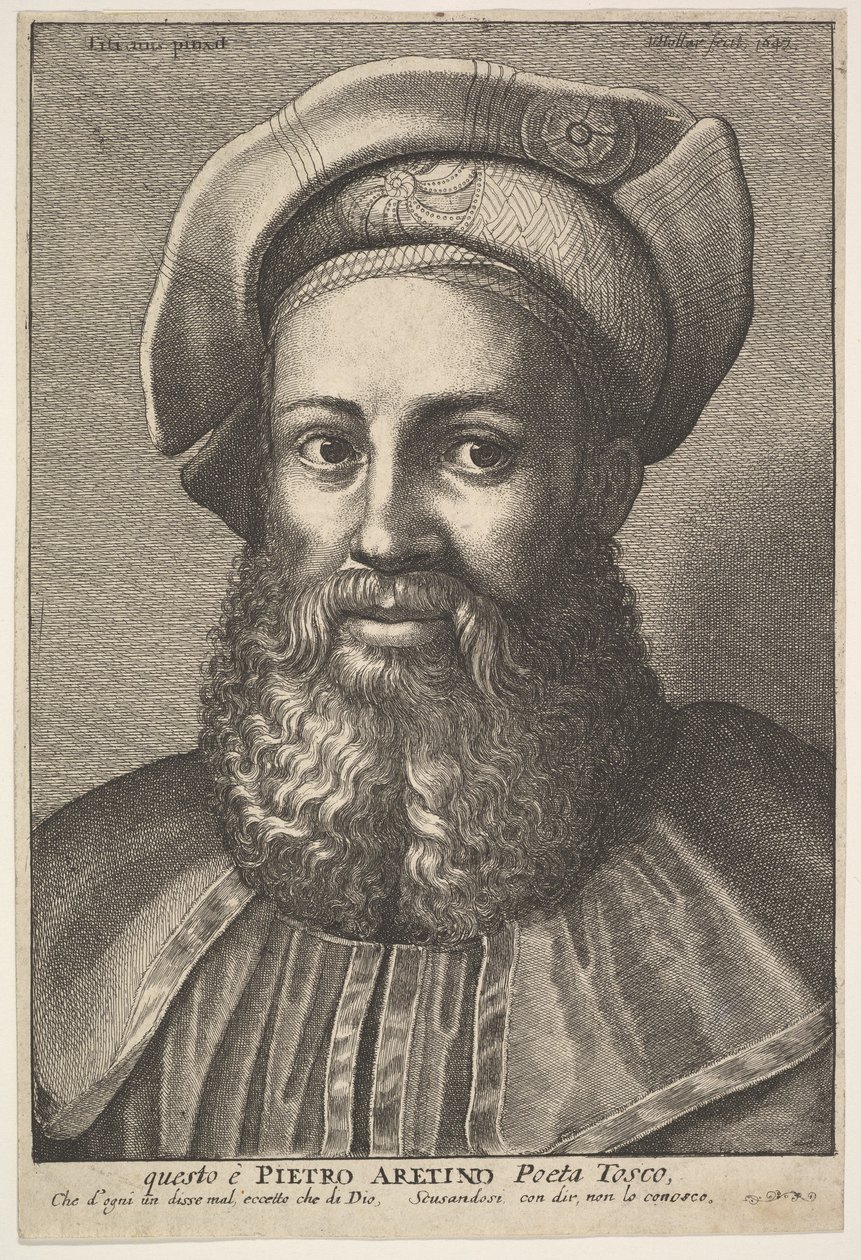 पिएत्रो आरेटिनो, 1640। द्वारा Wenceslaus Hollar