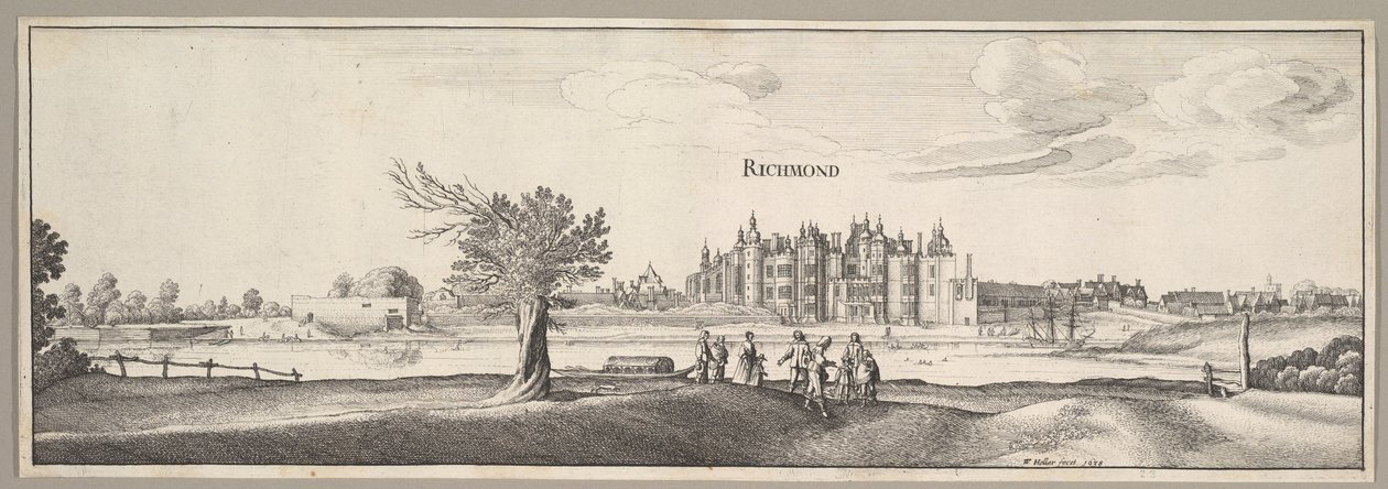 रिचमंड पैलेस, 1638। द्वारा Wenceslaus Hollar