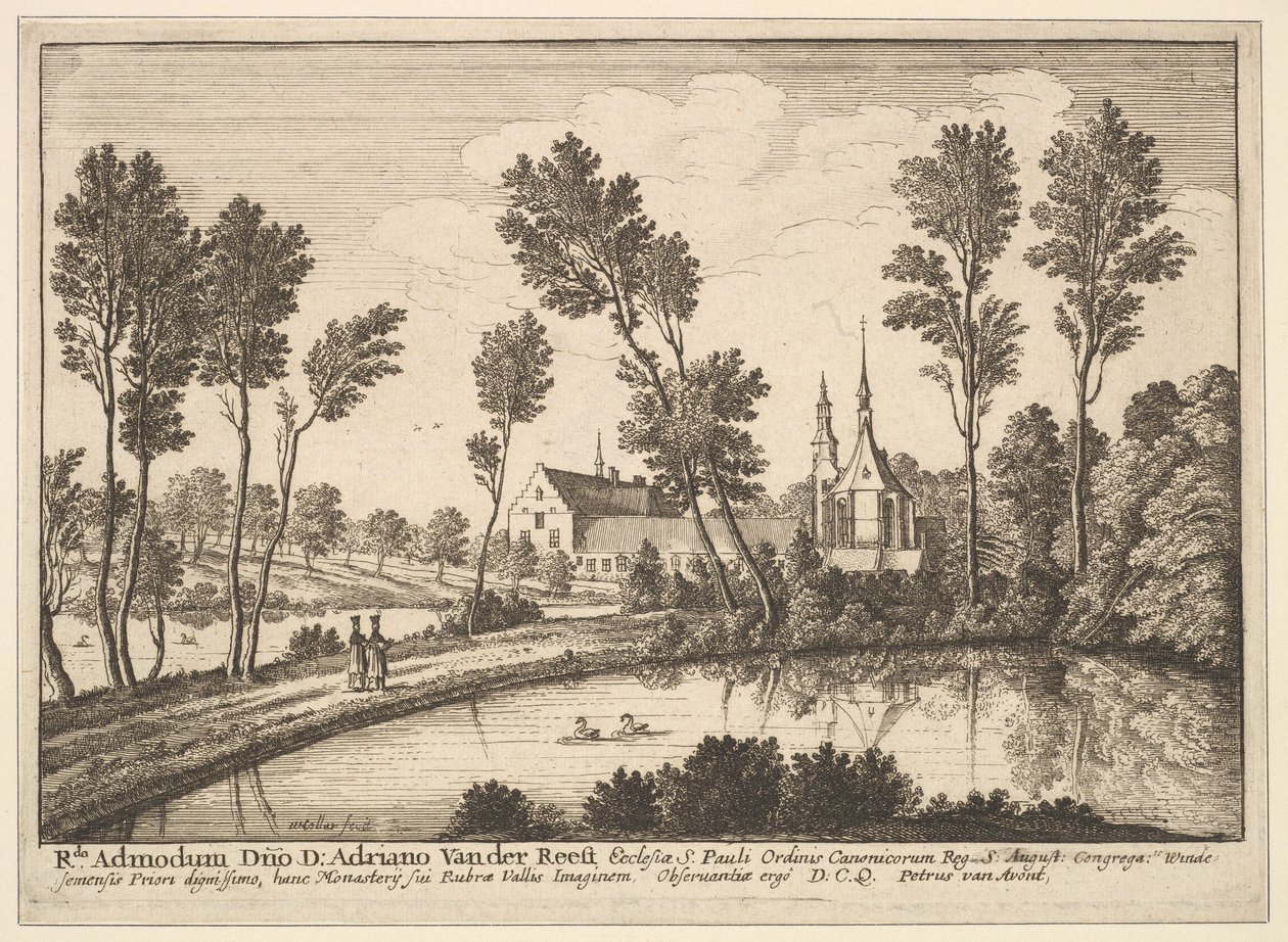 रोथेंदेल एबे, 1648। द्वारा Wenceslaus Hollar