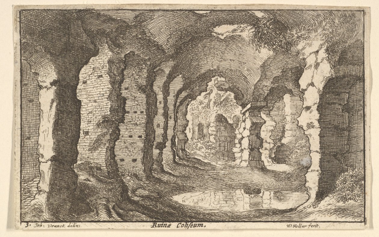 कोलिज़ीयम के खंडहर, सीए। 1650 द्वारा Wenceslaus Hollar