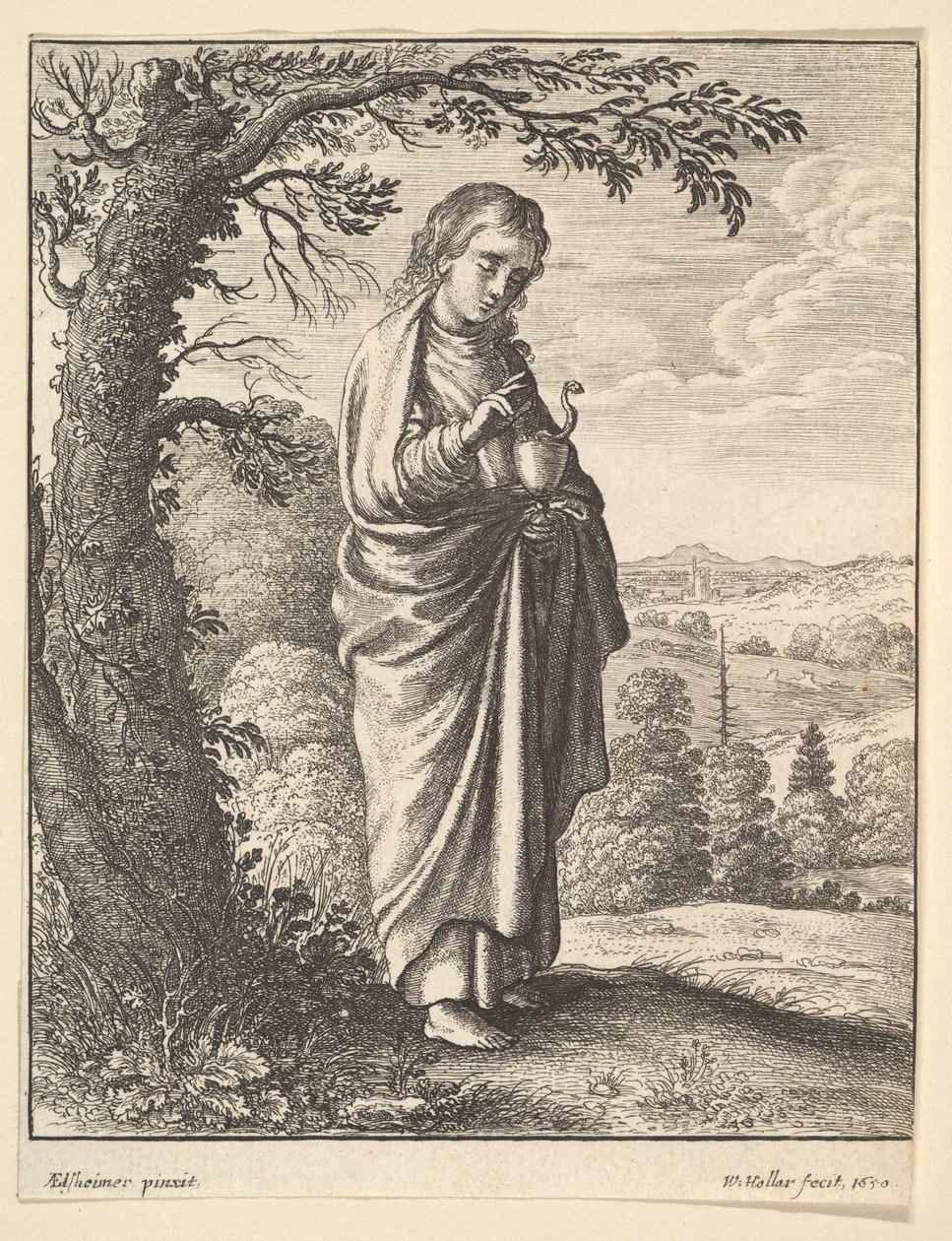 सेंट जॉन द इवेंजेलिस्ट, 1650। द्वारा Wenceslaus Hollar