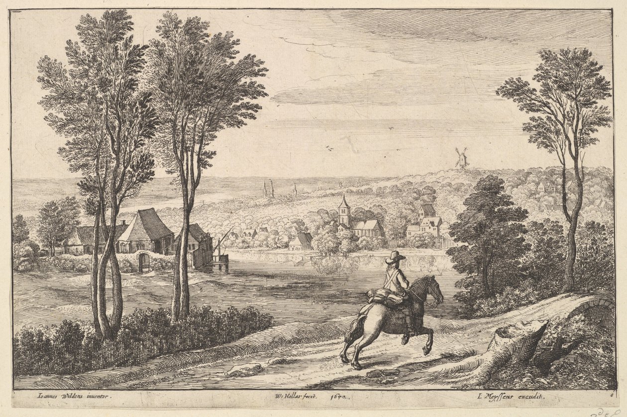 द हॉर्समैन, 1650। द्वारा Wenceslaus Hollar