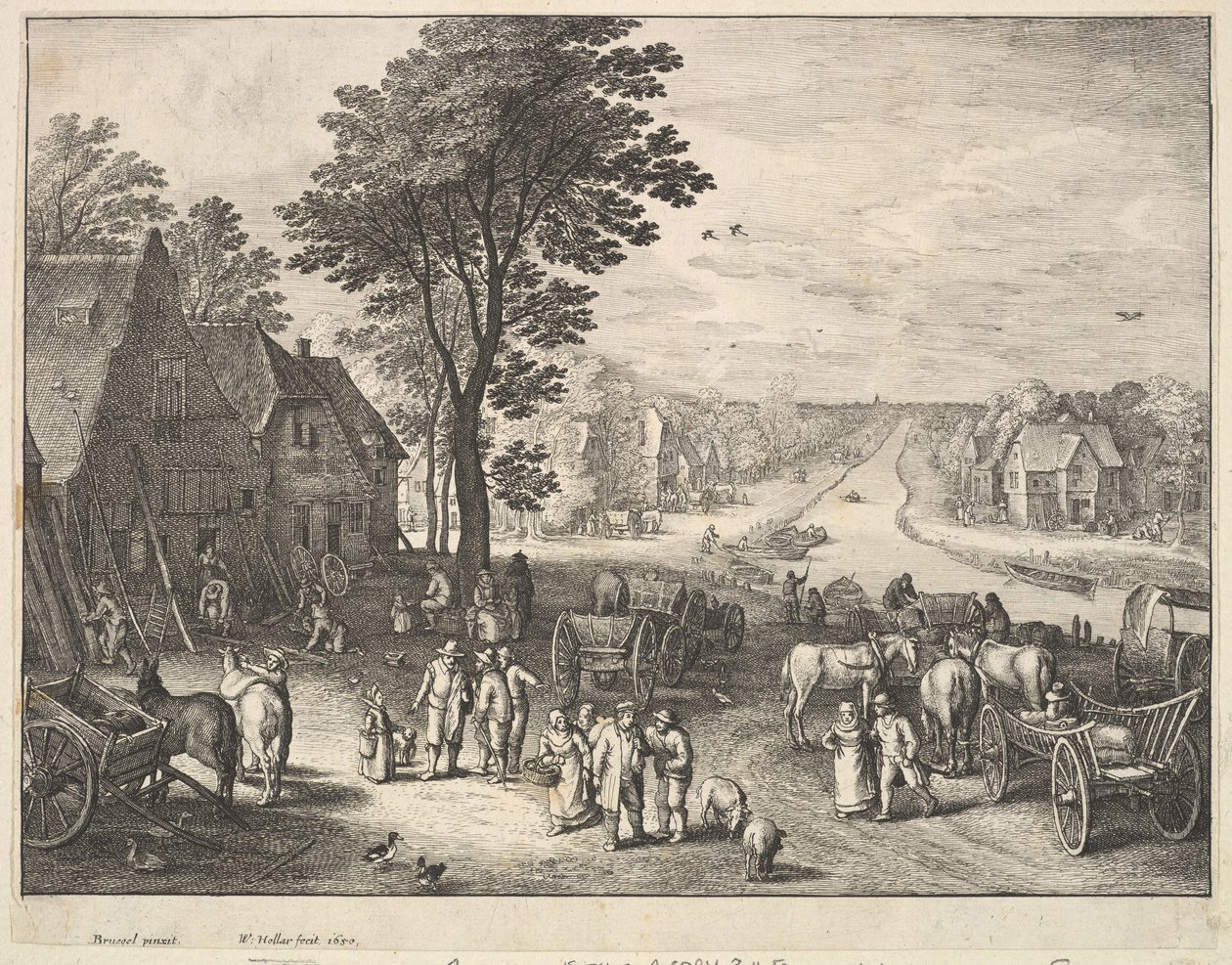 सीधी नहर, 1650। द्वारा Wenceslaus Hollar