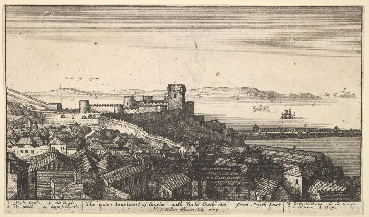 टंगियर का निचला आंतरिक भाग, 1673। द्वारा Wenceslaus Hollar
