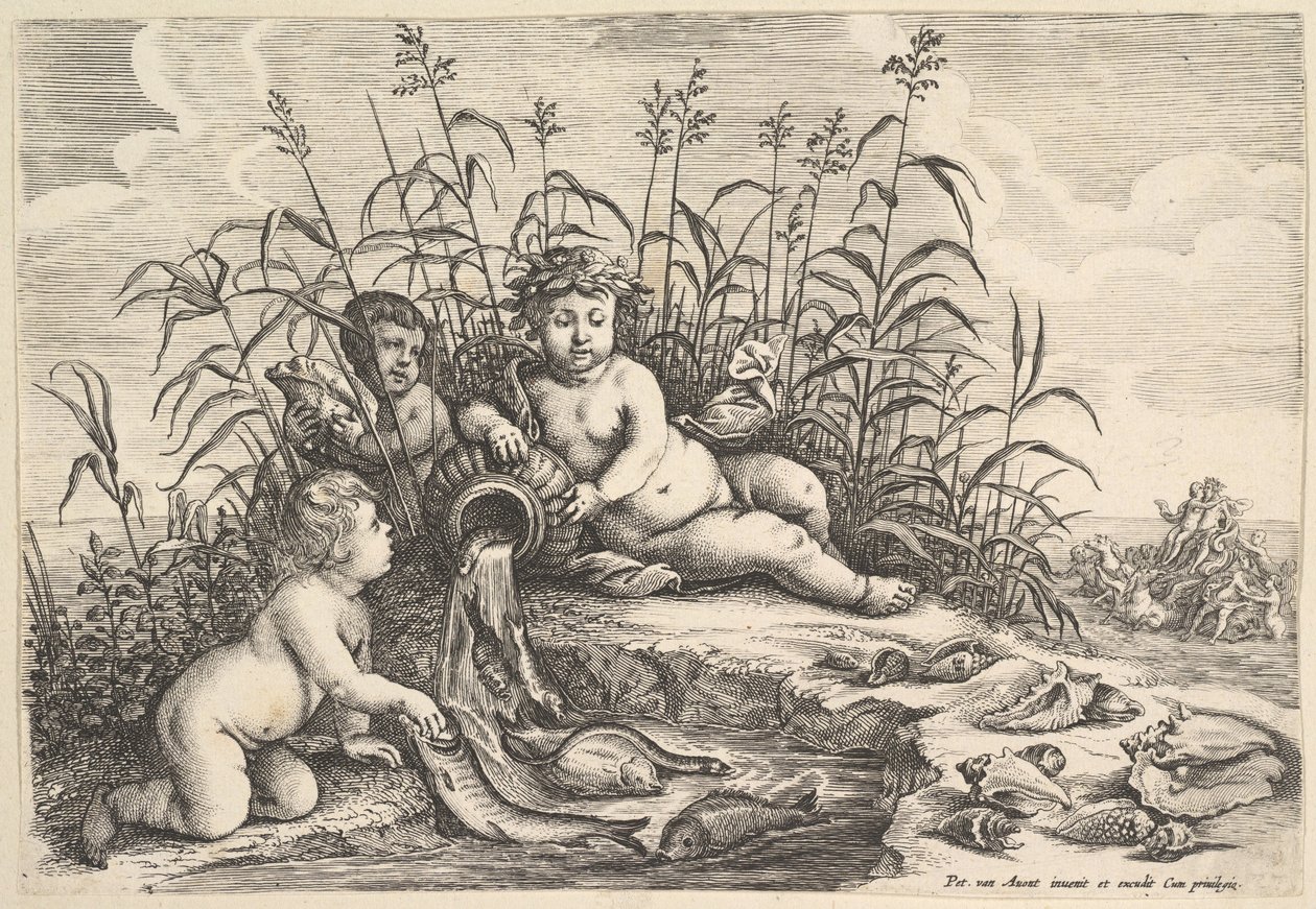 पानी चार तत्वों, ca. 1647। द्वारा Wenceslaus Hollar