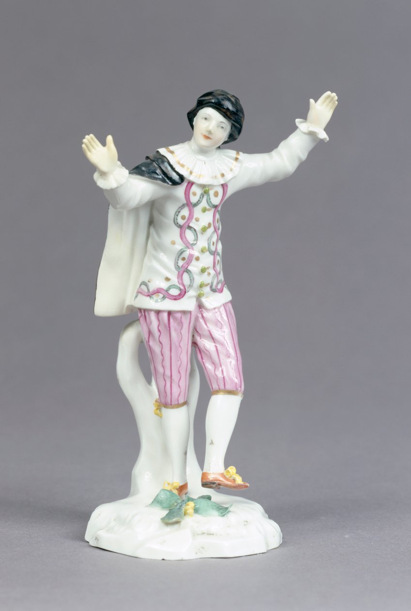 Scaramuccia, &39;Commedia dell&39;Arte&39; समूह से, फ़ुर्स्टबिसचोइफ़िचेल फेयेंसनमुफ़ाक़्तुर फुलडा द्वारा निर्मित, c.1770 (चीनी मिट्टी के बरतन) द्वारा Wenceslas नई