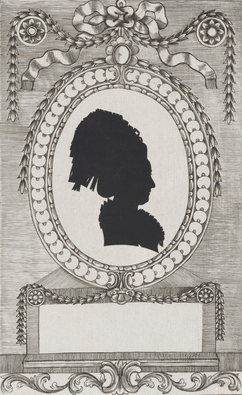 काउंटेस एनजेनबर्ग का सिल्हूट, स्टिफ्ट्सफ्राउलिन, 1784-1834। द्वारा विल्हेम एकरमैन