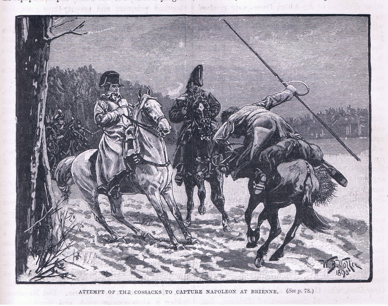Brienne पर नेपोलियन को पकड़ने के लिए Cossacks का प्रयास द्वारा विलियम बार्न्स ऊन