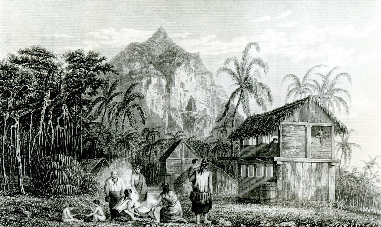 पिटकेर्न द्वीप का आंतरिक भाग, 1831 द्वारा विलियम बीचे