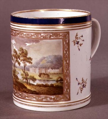 पिनक्सटन मग, च्सवर्थ के दृश्य के साथ चित्रित, c.1800 (चीनी मिट्टी के बरतन) द्वारा विलियम बिलिंग्सले