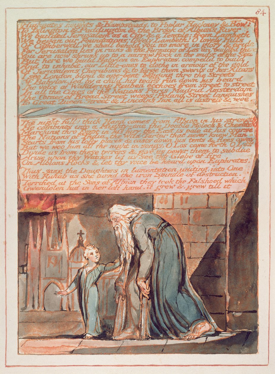 विलियम ब्लेक (1757-1827), 1804-20 (पेन, wc और सोने के साथ राहत की नक़ल द्वारा विलियम ब्लेक