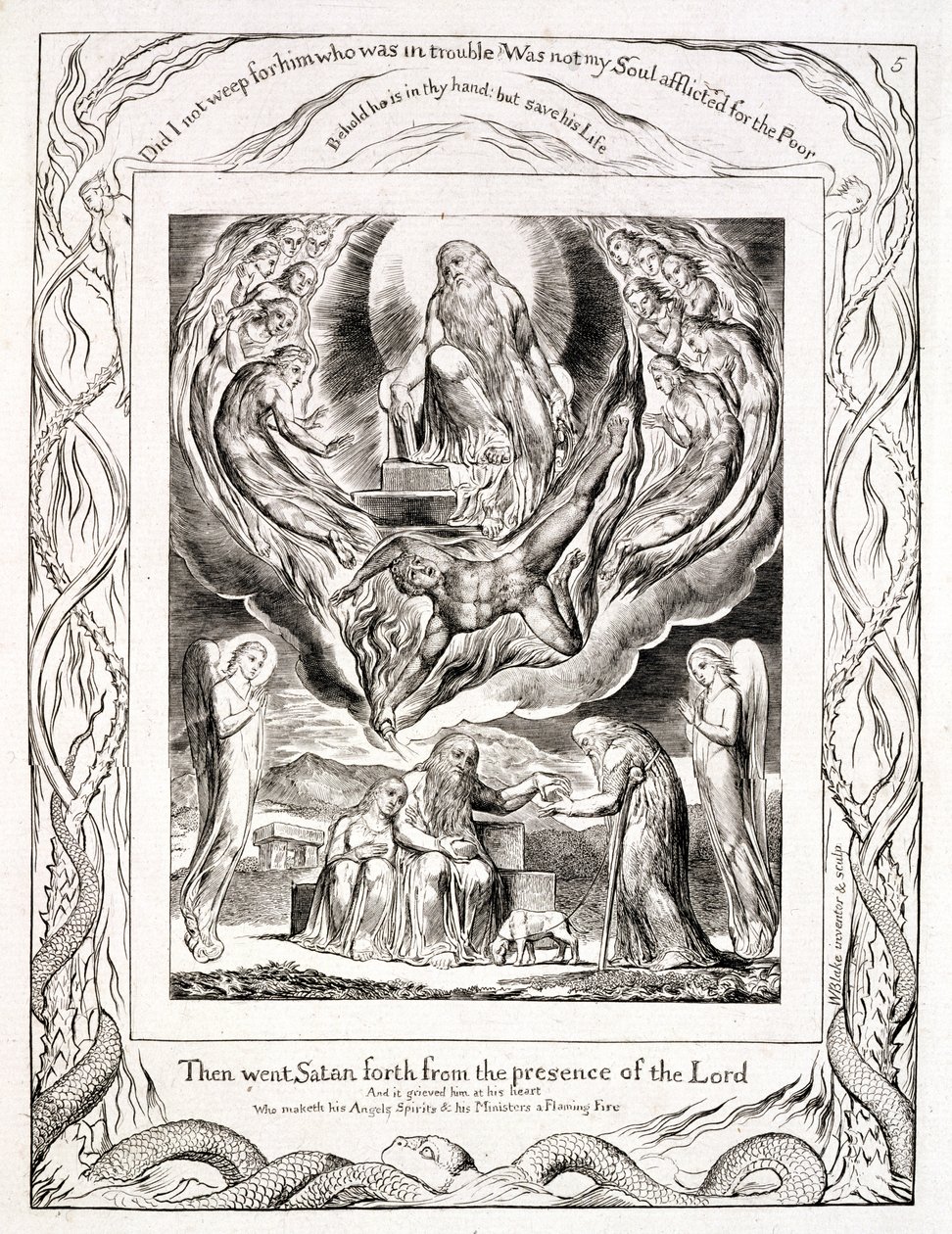 P.128-1950.p5 यहोवा की उपस्थिति से आगे निकल रहा है, और &39;नौकरी की किताब&39;, 1825 से अय्यूब का दान द्वारा विलियम ब्लेक