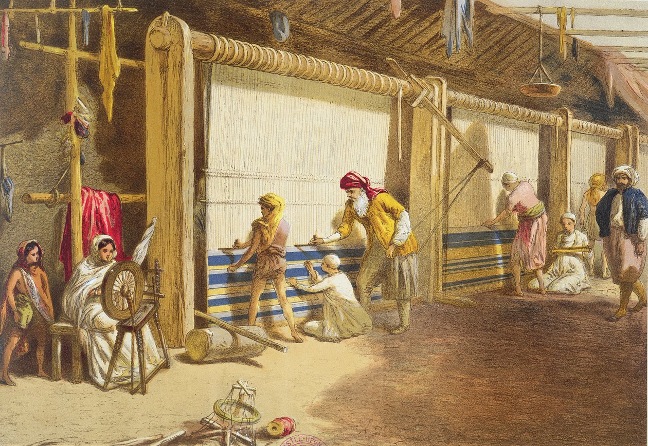 ठग स्कूल ऑफ़ इंडस्ट्री, जुबुलपुर, 1863 (क्रोमोलिथो) द्वारा विलियम क्रीमिया सिम्पसन