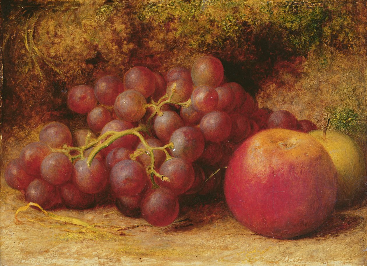 फिर भी जीवन सेब और अंगूर के साथ, c.1860 द्वारा विलियम जे। वेबे या वेबब