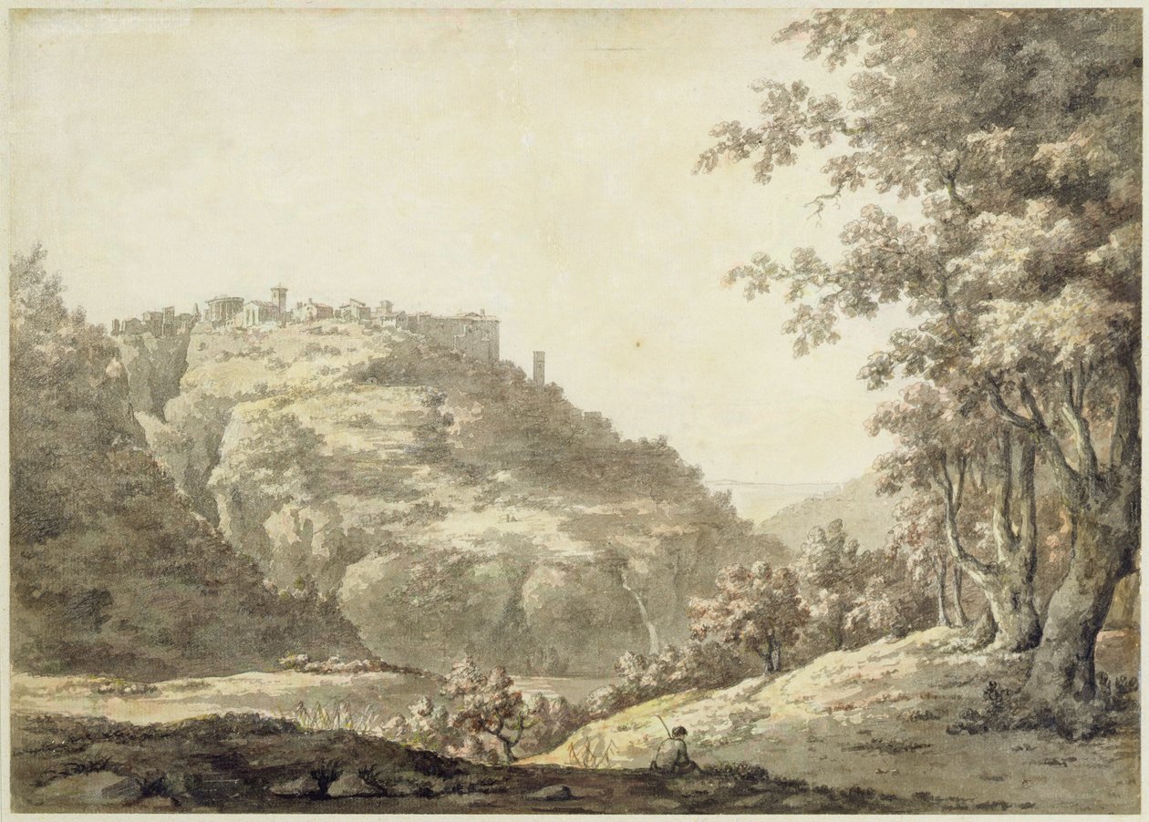 टिवोली, c.1768 (wc और कलम और ग्रे स्याही ग्रेफाइट से अधिक कागज पर) द्वारा विलियम मार्लो