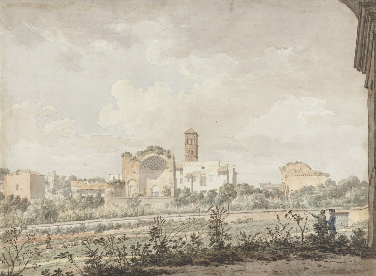 वीनस और रोम का मंदिर, रोम, 1781 (कागज पर पेंसिल के साथ पेन und ब्राउन स्याही के साथ) द्वारा विलियम पारस