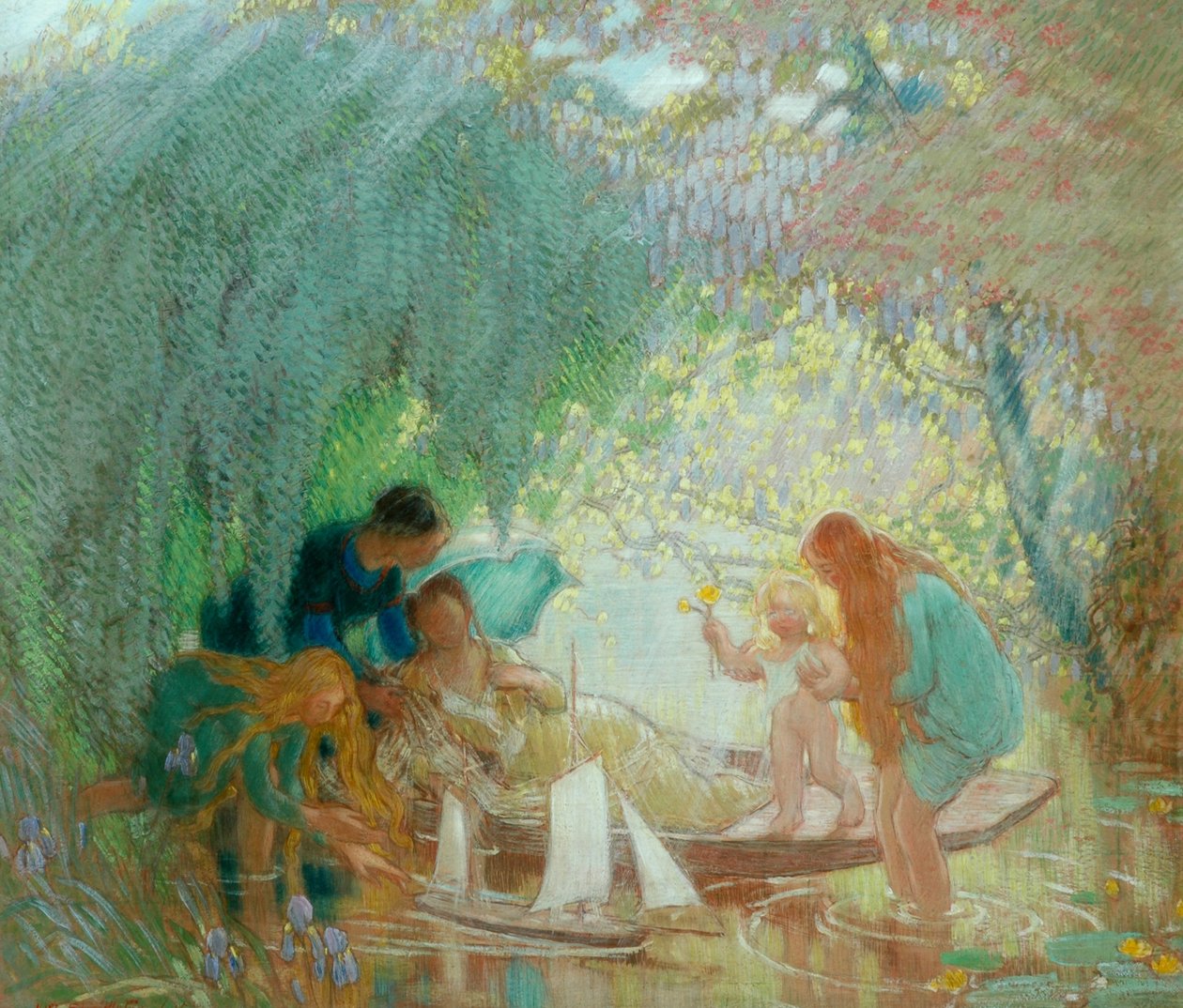 बचपन के दिन, 1915 और 1925 (कागज पर तेल) द्वारा विलियम शेकलटन