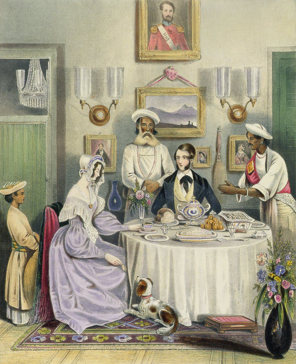 Ier एंग्लो इंडियंस ’की ओर से नाश्ता, प्लेट 3, जे। बाउवियर द्वारा उत्कीर्ण, 1842 द्वारा विलियम टायलर