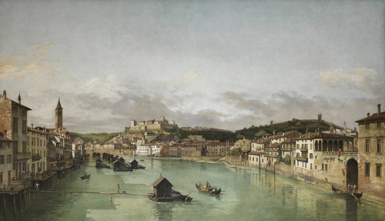वेरोना का दृश्य (बर्नार्डो बेलोट्टो के बाद) c.1760-70 द्वारा विलियम मार्लो