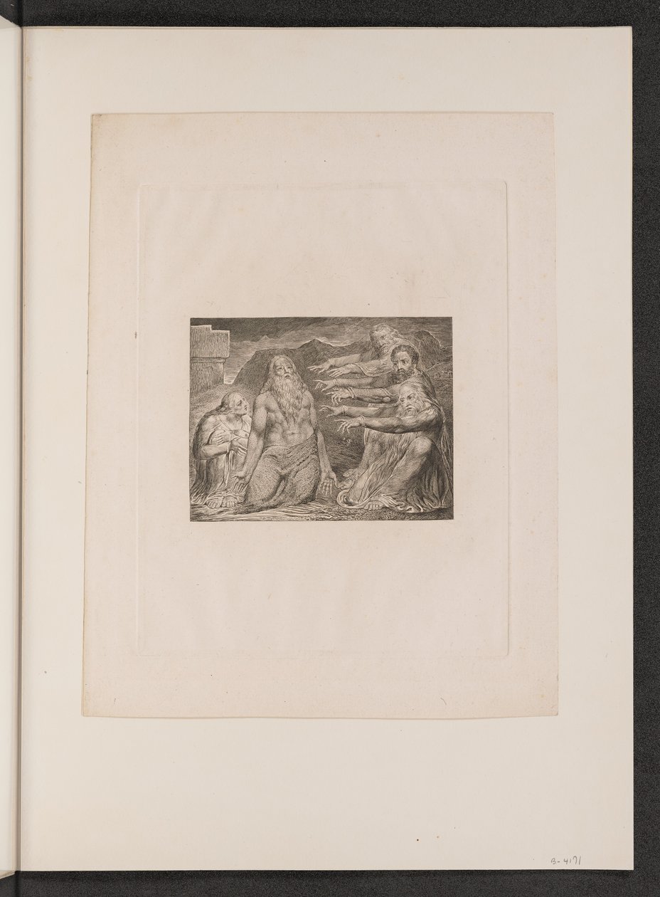 जॉब रिबुक्ड बाय हिज फ्रेंड्स, 1825। द्वारा विलियम ब्लेक