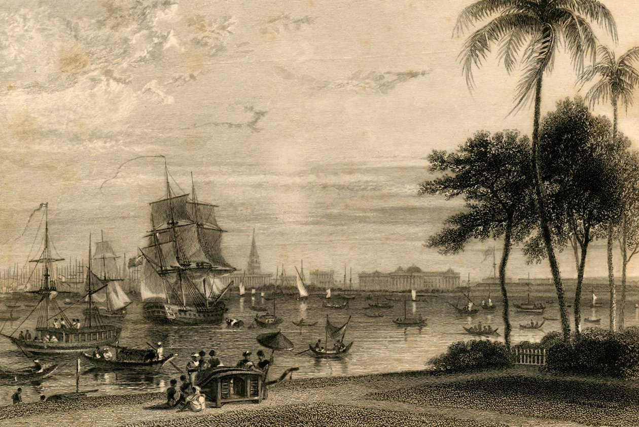1835 में गार्डन हाउस पहुंच से कलकत्ता। द्वारा विलियम डेनियल