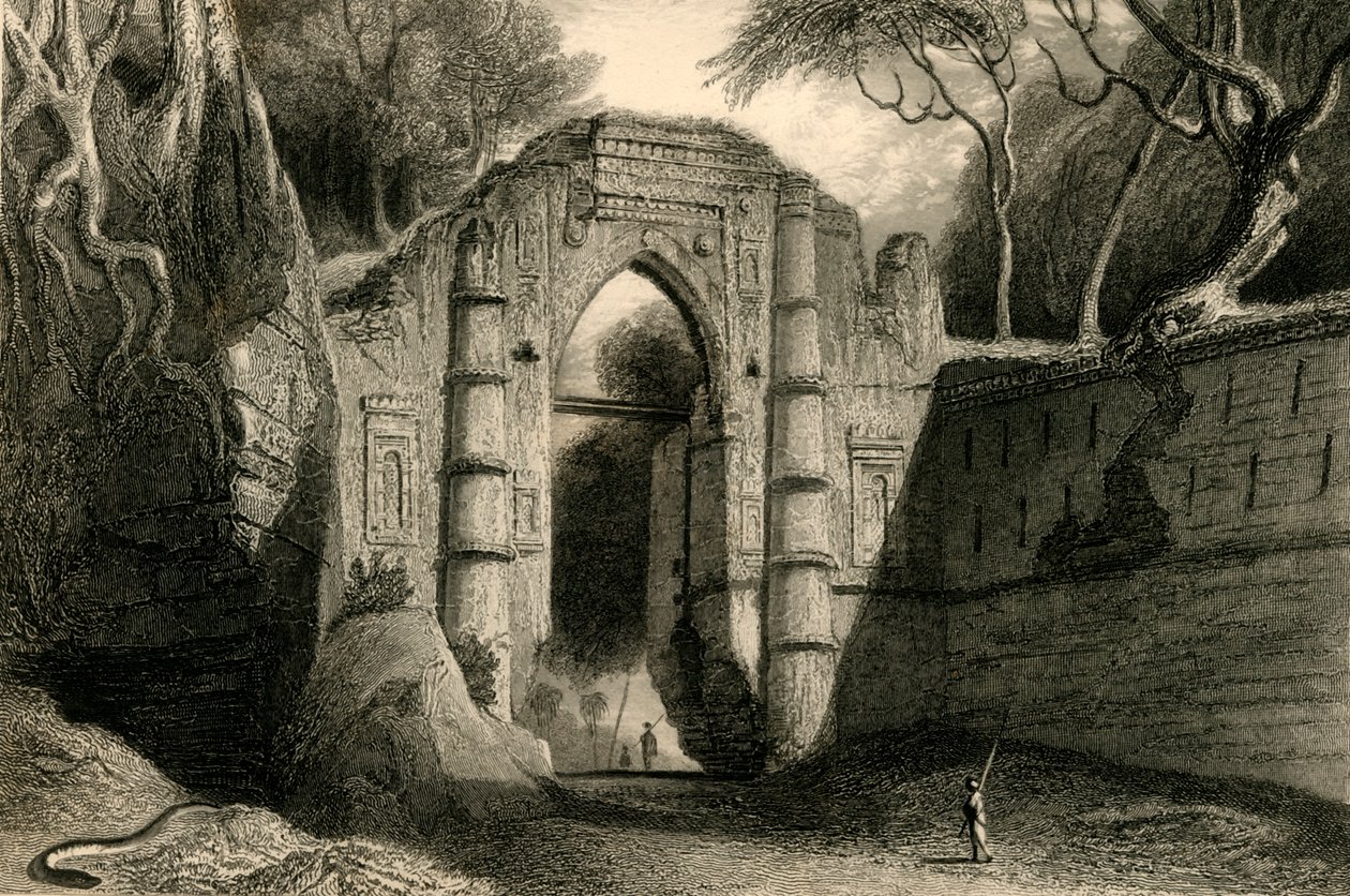 कुटनलेवे गेट, गौर, 1835। द्वारा विलियम डेनियल