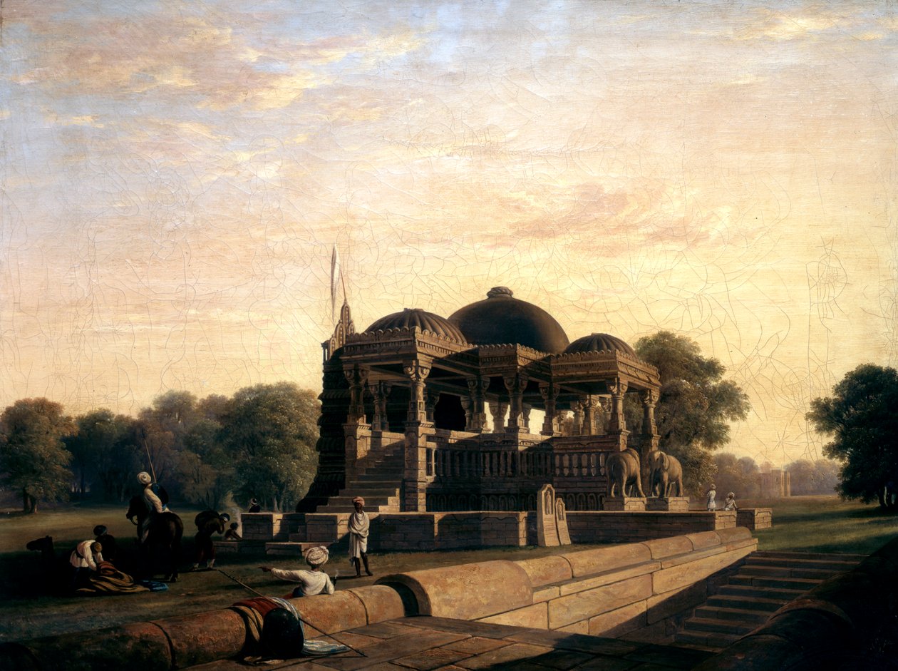 1826 में हुलवुद में प्राचीन मंदिर। द्वारा विलियम फ्रेडरिक विदरिंगटन