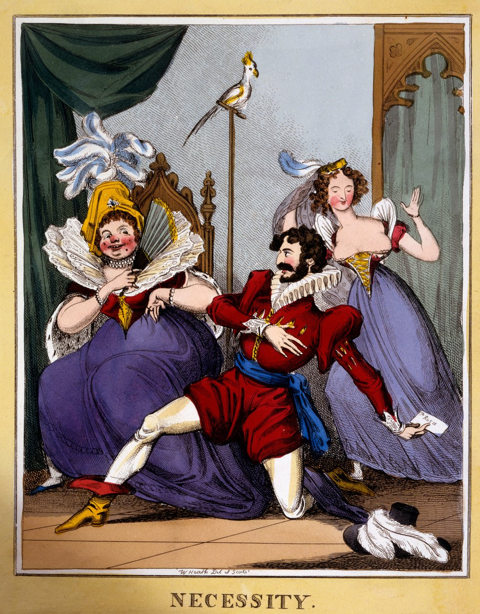 आवश्यकता, c.1818 (हाथ से बने उत्कीर्णन) द्वारा विलियम हीथ