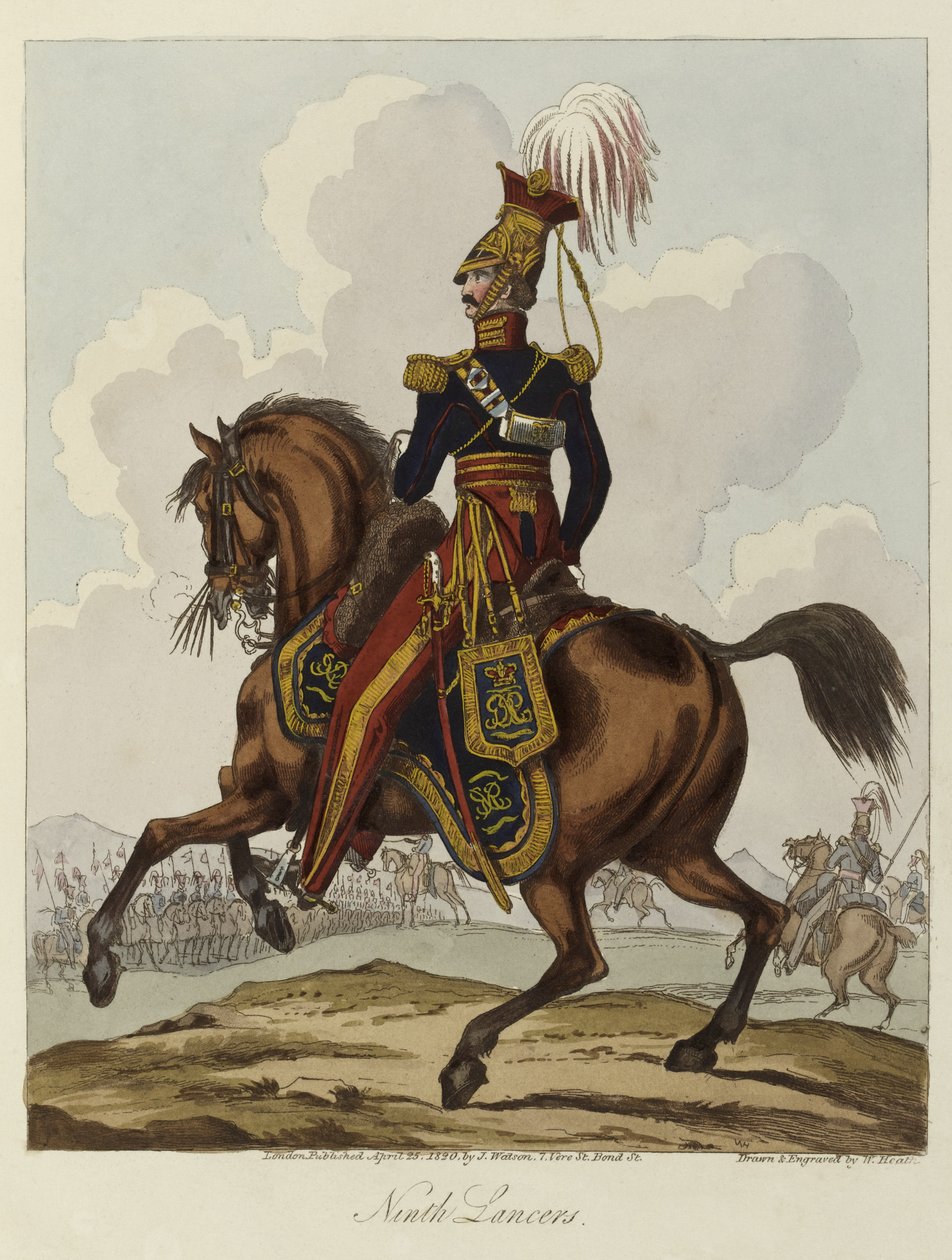 नौवीं हुस्सर, 1820 (रंगीन एक्वाटिंट) द्वारा विलियम हीथ
