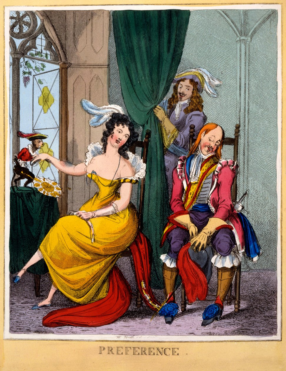 वरीयता, c.1818 (हाथ से रंग वाली उत्कीर्णन) द्वारा विलियम हीथ