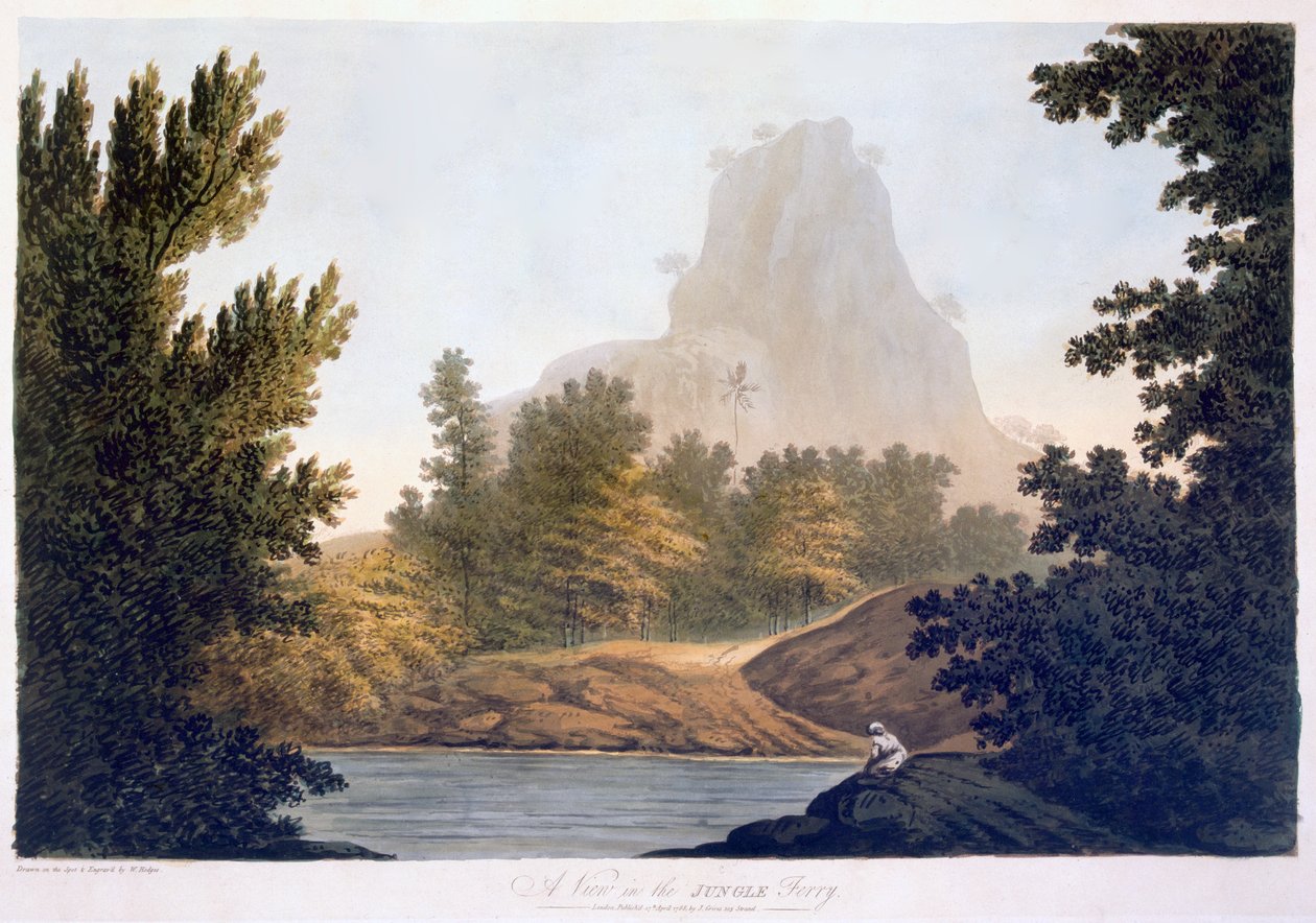 जंगल का दृश्य, 1788 (जलीय) द्वारा विलियम होजेस