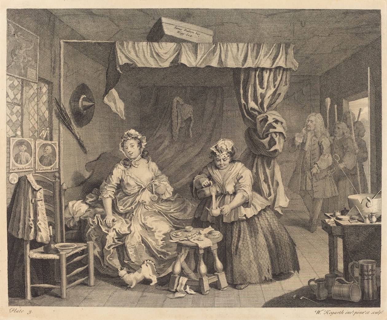 एक वेश्या की प्रगति: pl.3 द्वारा विलियम होगार्थ