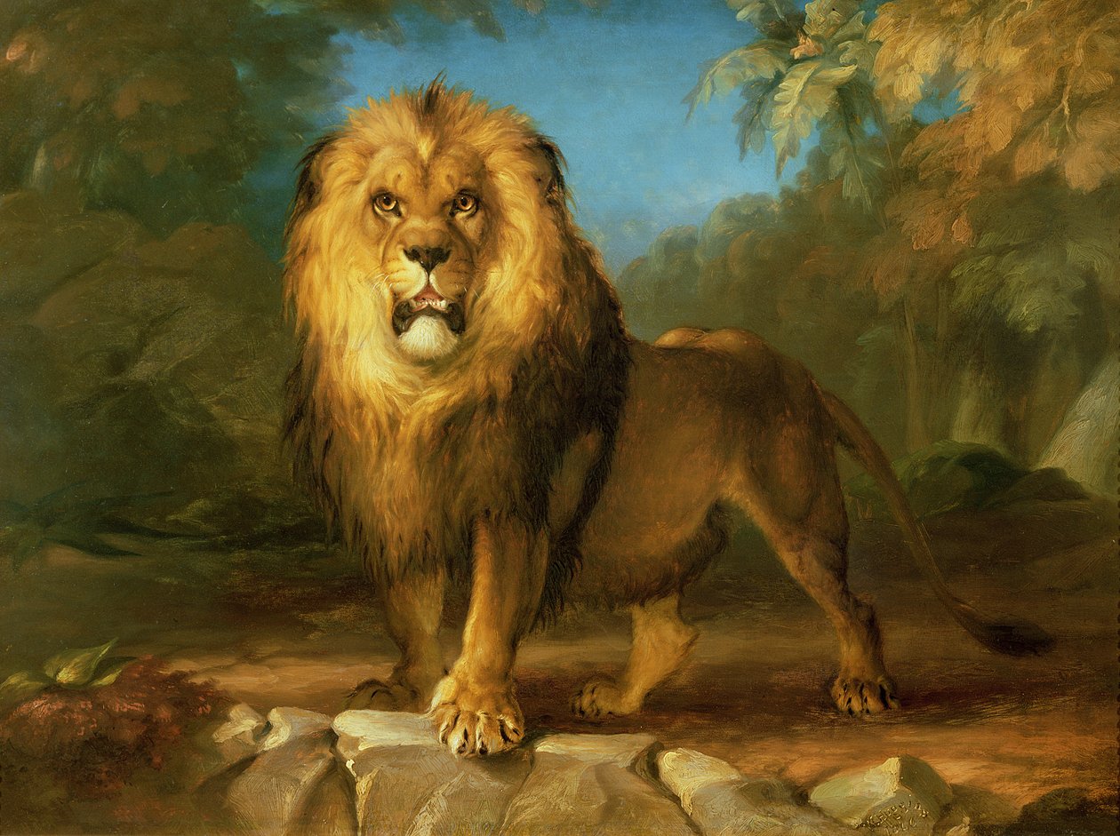 एक शेर, 1840 द्वारा विलियम हगिंस