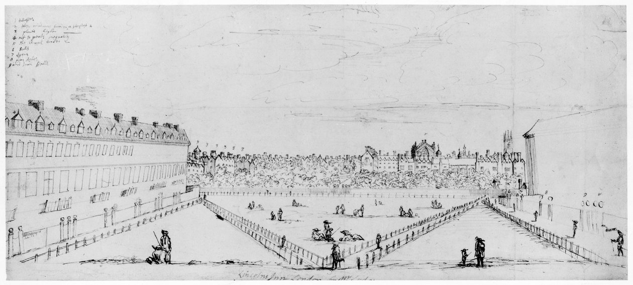 लुइसन्स इन फील्ड्स, c.1660 (कलम और स्याही ड्राइंग) द्वारा विलियम लॉज