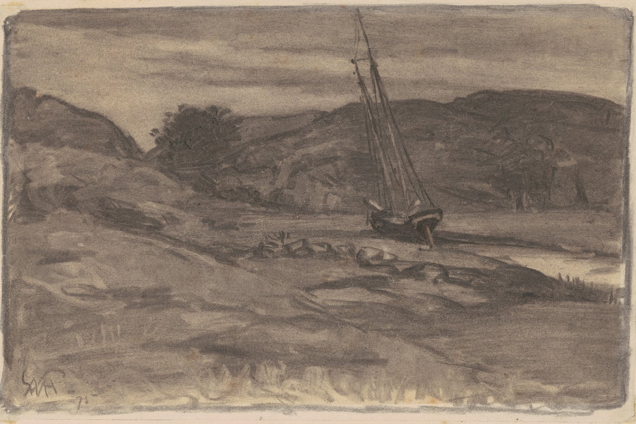 फंसे हुए, 1875 (लकड़ी के कागज पर लकड़ी का कोयला) द्वारा विलियम मॉरिस