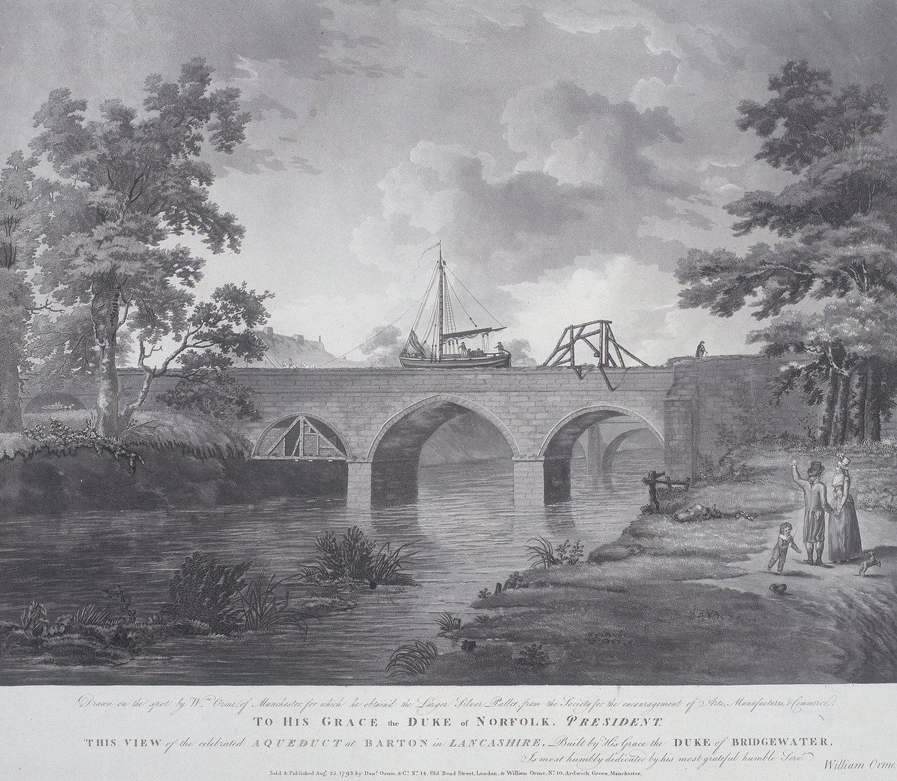 1793 मैनचेस्टर के पास बार्टन में एक्वाडक्ट द्वारा विलियम ऑर्मे