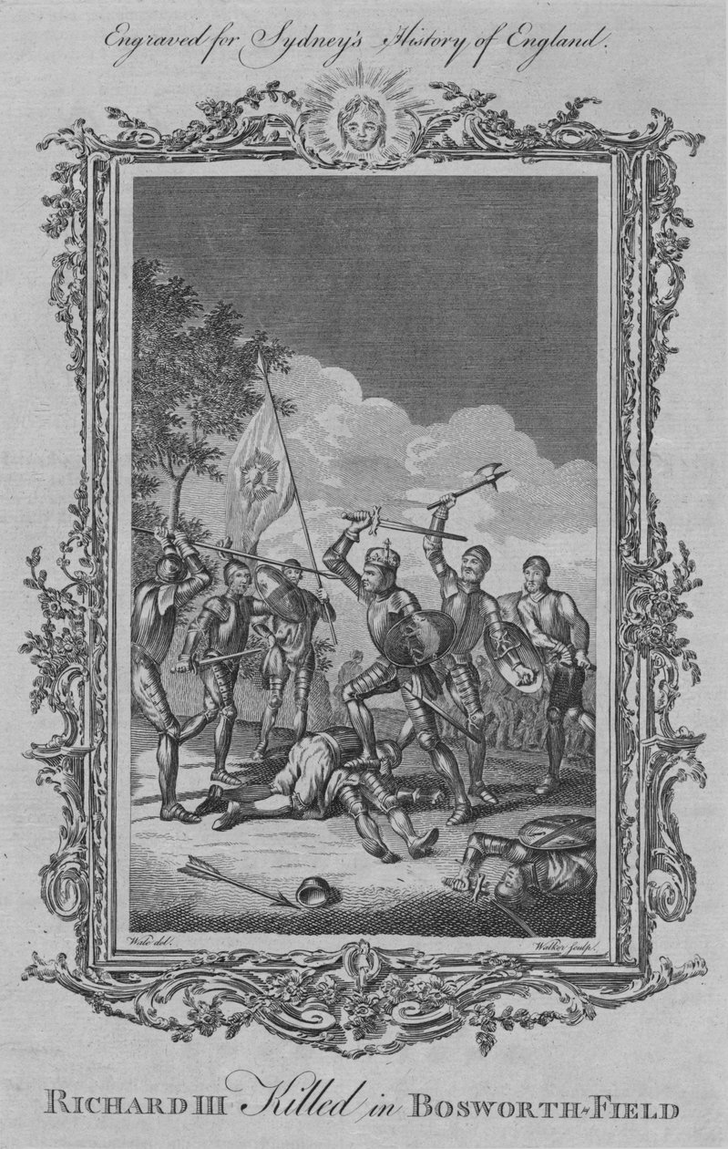 रिचर्ड III ने 1773 में बोसवर्थ-फील्ड में हत्या की। द्वारा विलियम वॉकर