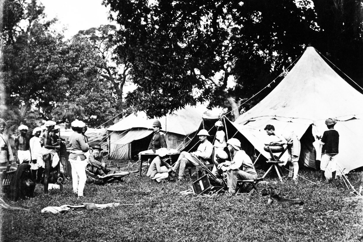 ब्रिटिश इंडियन आर्मी कैंप, c.1860s द्वारा Willoughके द्वारा वालेस हूपर