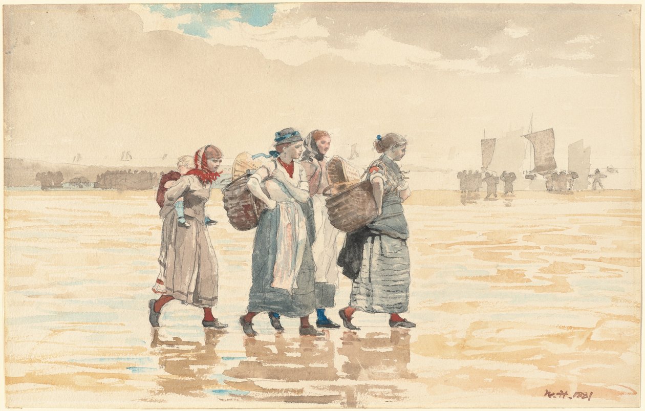 समुद्र तट पर चार Fishwives द्वारा विंसलो होमर
