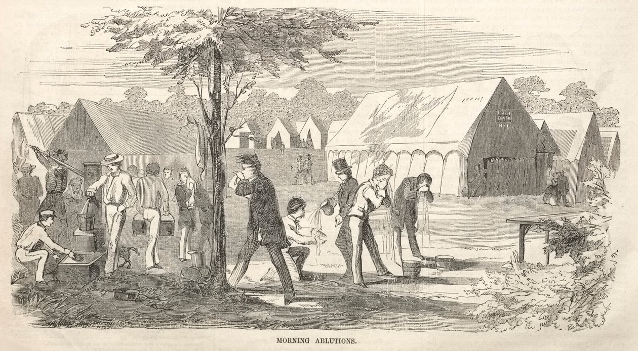 कैंप मीटिंग स्केचेस: मॉर्निंग एबलायट्स, 1858। द्वारा विंसलो होमर