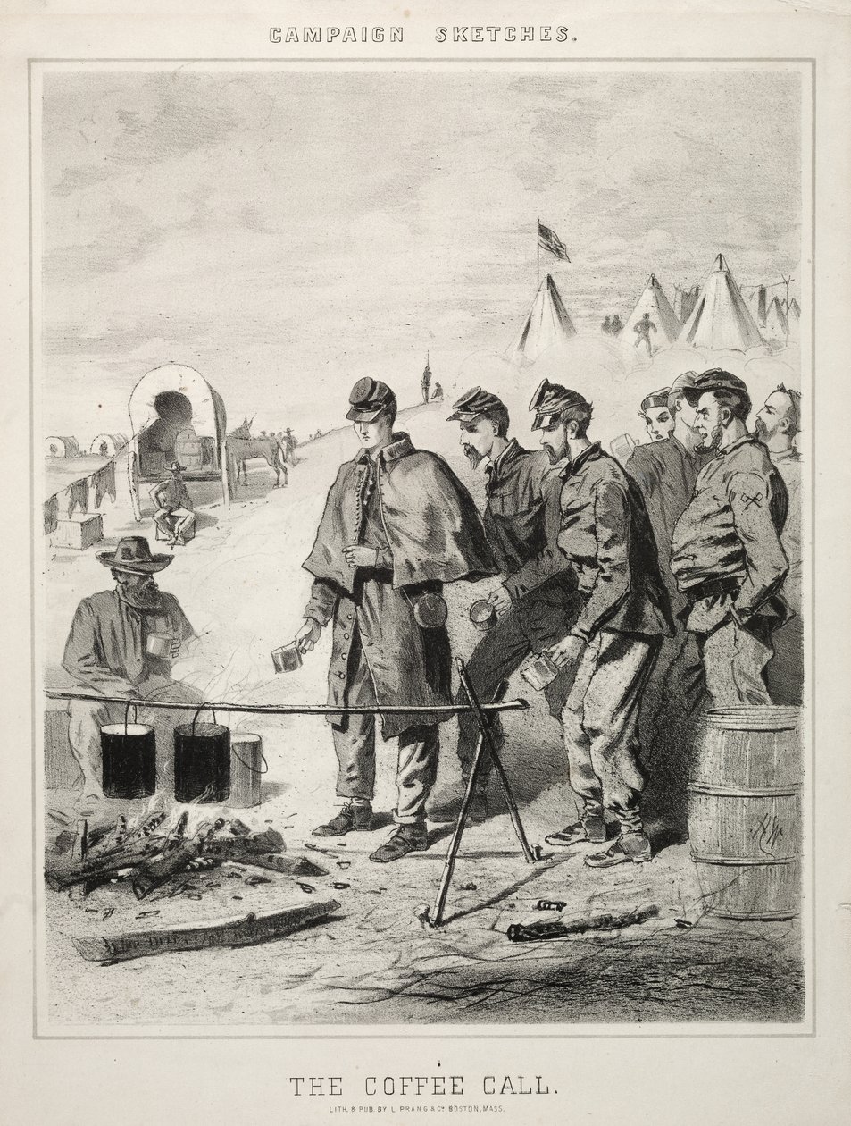 अभियान रेखाचित्र: द कॉफ़ी कॉल, 1863। द्वारा विंसलो होमर