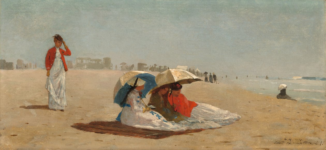 ईस्ट हैम्पटन बीच, लॉन्ग आइलैंड, 1874। द्वारा विंसलो होमर