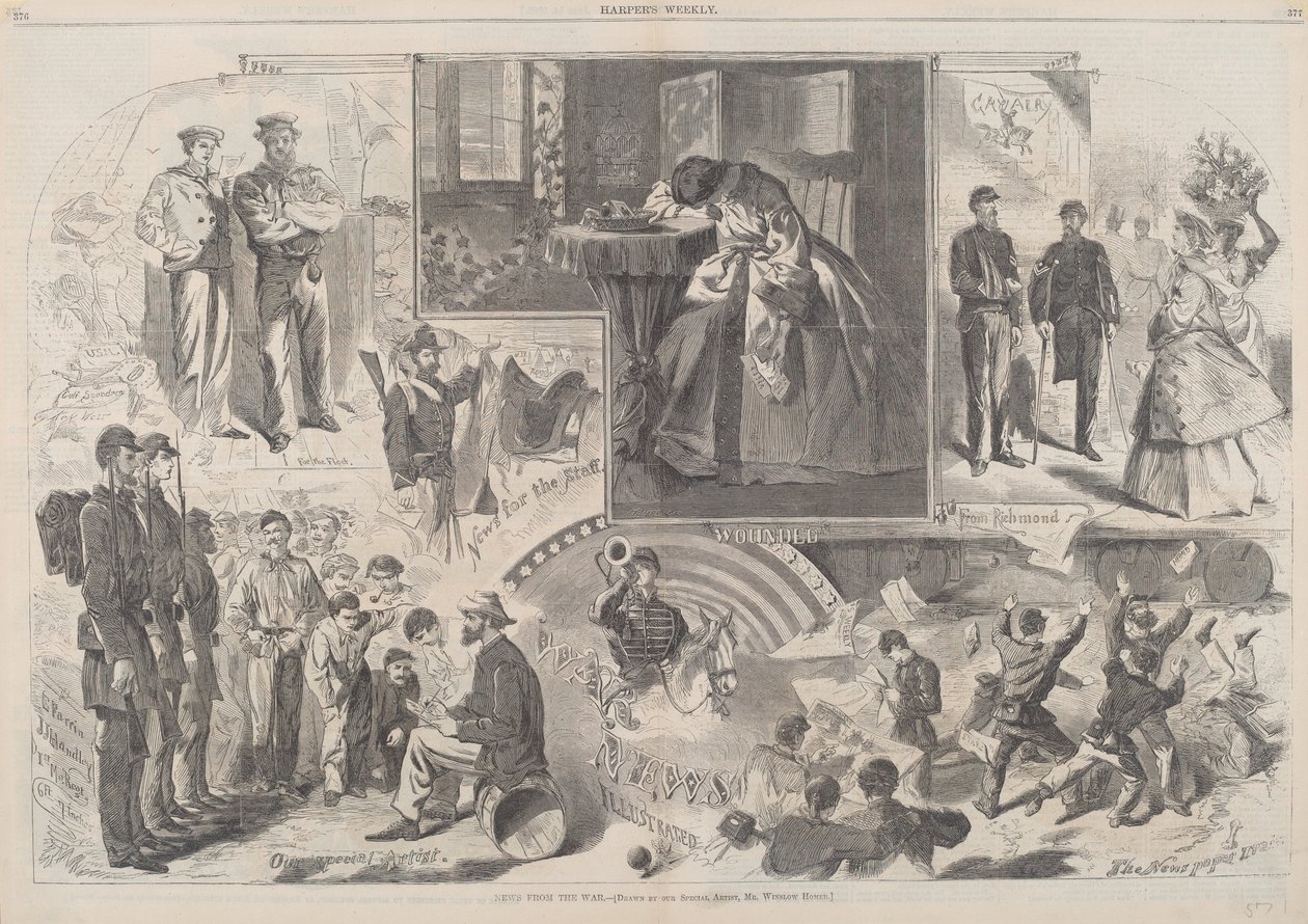 युद्ध से समाचार, 1862 में प्रकाशित। द्वारा विंसलो होमर