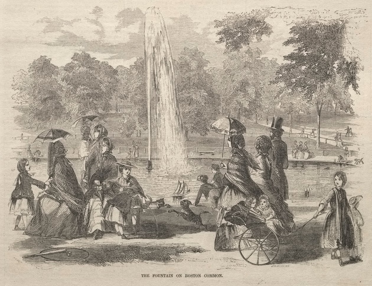 द फाउंटेन एट बोस्टन कॉमन, 1857। द्वारा विंसलो होमर