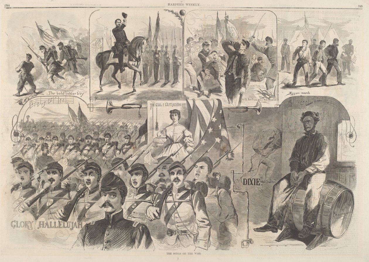 युद्ध के गीत, 1861 में प्रकाशित। द्वारा विंसलो होमर