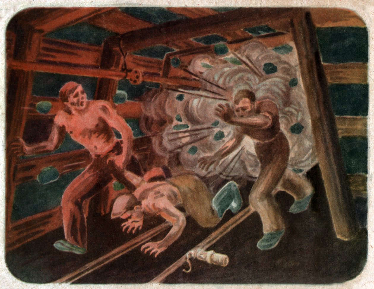 एक खदान में दुर्घटना, सीए 1950 द्वारा . .